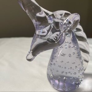 Unicorn Paperweight Violet Crystal Figurine